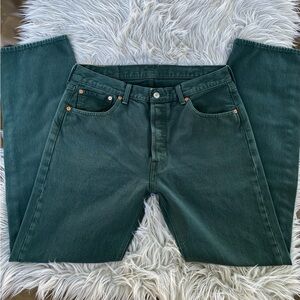 Dark Green Levi’s 501 Straight Leg 33 X 32